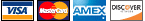 We accept Visa, Mastercard, American Express, and Discover.